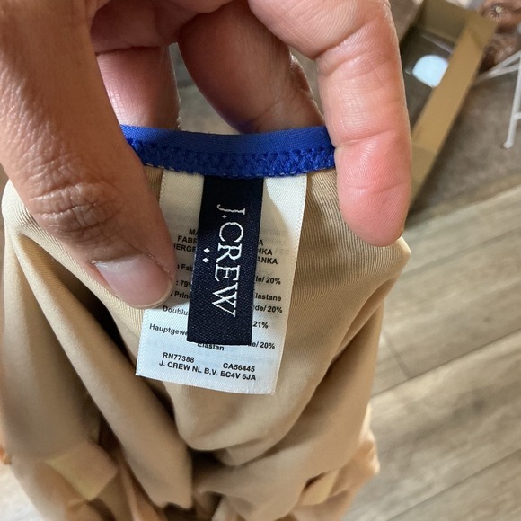 J. Crew One Piece Swimsuit Tie Shoulder V-Neck Cobalt Blue Bathing Suit M - Picture 7 of 8